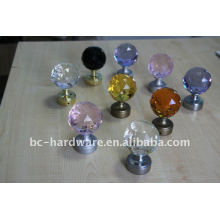 60mm crystal curtain finial ,round crystal curtain rod finial